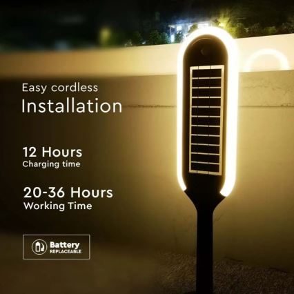 LED aurinkokäyttöinen pylväsvalaisin anturilla BOLLARD LED/5W/5,5V 70 cm 4000K IP65 2000 mAh