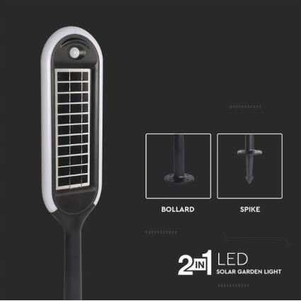 LED aurinkokäyttöinen pylväsvalaisin anturilla BOLLARD LED/5W/5,5V 70 cm 4000K IP65 2000 mAh