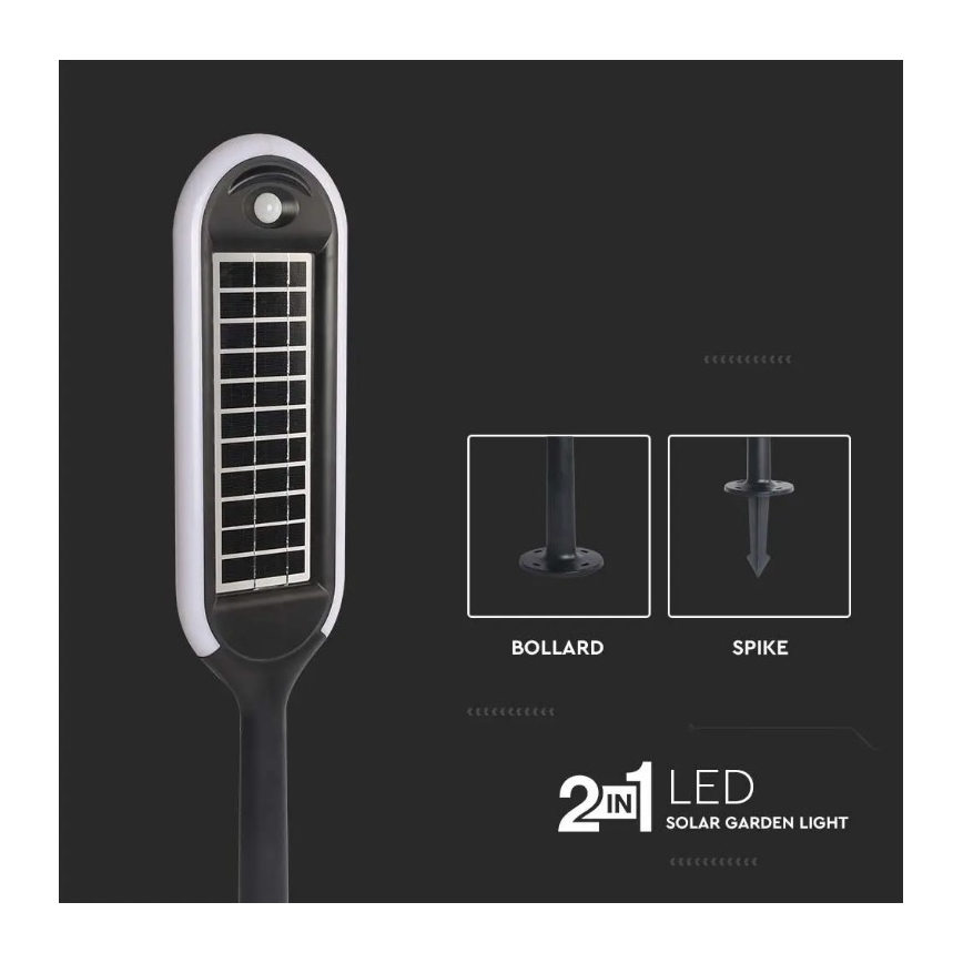 LED aurinkokäyttöinen pylväsvalaisin anturilla BOLLARD LED/5W/5,5V 70 cm 4000K IP65 2000 mAh