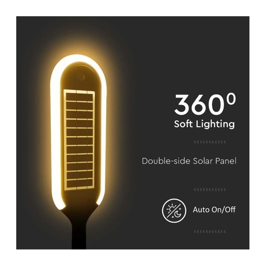 LED aurinkokäyttöinen pylväsvalaisin anturilla BOLLARD LED/5W/5,5V 70 cm 4000K IP65 2000 mAh