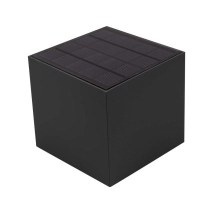 LED-aurinkokäyttöinen seinävalaisin anturilla LED/9W/5V 3000/4000/5000K IP65 2600 mAh antrasiitti