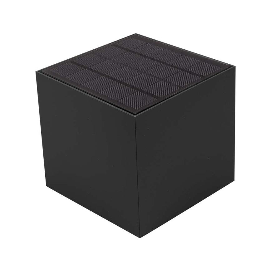 LED-aurinkokäyttöinen seinävalaisin anturilla LED/9W/5V 3000/4000/5000K IP65 2600 mAh antrasiitti