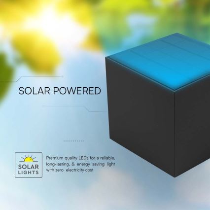 LED-aurinkokäyttöinen seinävalaisin anturilla LED/9W/5V 3000/4000/5000K IP65 2600 mAh antrasiitti