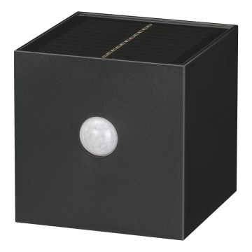 LED-aurinkokäyttöinen seinävalaisin liiketunnistimella LED/1W/3,7V 1200 mAh IP44 musta