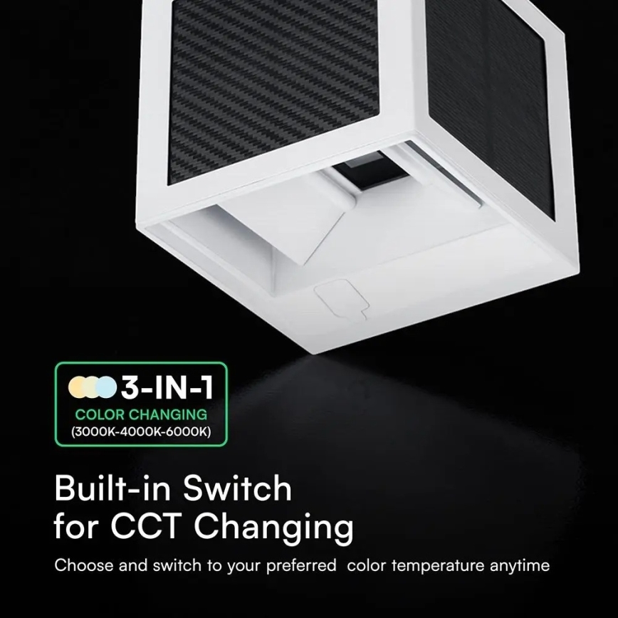 LED-aurinkokennoseinävalaisin anturilla 9W/3,7V 3000/4000/6000K IP65 2600 mAh valkoinen