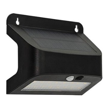 LED-aurinkokäyttöinen seinävalaisin liiketunnistimella SOLTO LED/6W/3,7V 4000K IP54 2400 mAh musta
