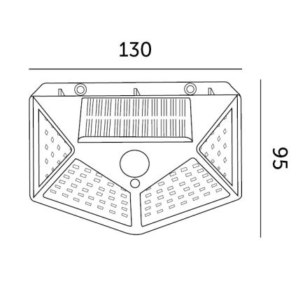LED aurinkokäyttöinen seinävalaisin sensorilla LED/1W/3,7V 6500K IP44 1200 mAh