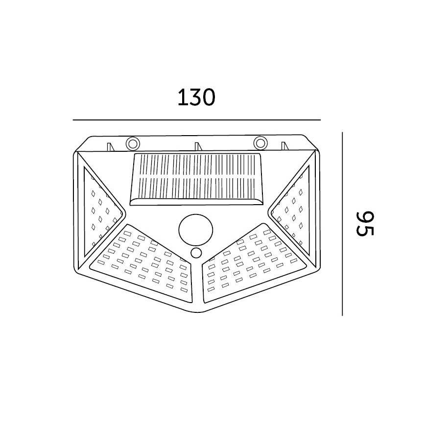 LED aurinkokäyttöinen seinävalaisin sensorilla LED/1W/3,7V 6500K IP44 1200 mAh