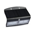 LED aurinkokäyttöinen seinävalaisin sensorilla LED/7W/3,7V 4000K IP65 4000 mAh musta
