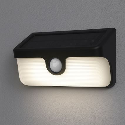LED-aurinkokäyttöinen seinävalaisin tunnistimella LINK LED/5W/3,7V 2000 mAh IP65 musta
