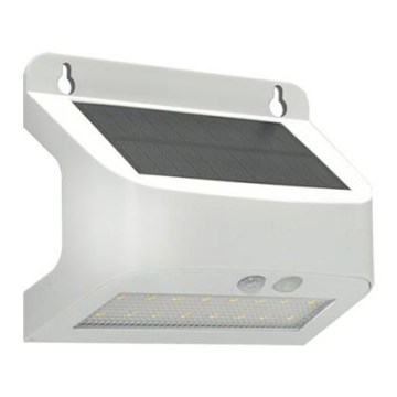 LED-aurinkokäyttöinen seinävalaisin tunnistimella SOLTO LED/6W/3,7V 4000K IP54 2400 mAh valkoinen