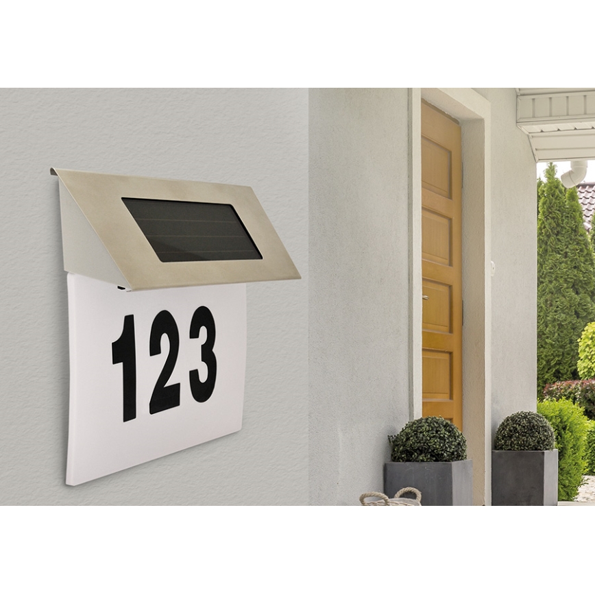 LED aurinkokäyttöinen talonumero LED/1,2V 200 mAh IP44