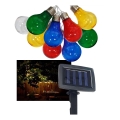 LED aurinkokäyttöinen ulkoketju 10xLED/1,2V 300 mAh 2,2 m IP44 moniväri