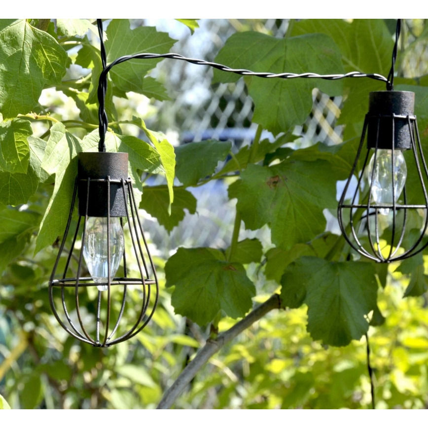 LED aurinkokäyttöinen ulkoketju 10xLED/1,2V 300 mAh 3,8 m IP44