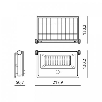 LED-aurinkovalaisin anturilla NCS G2 LED/30W/3,7V 3000/4000/6500K IP54 5200 mAh