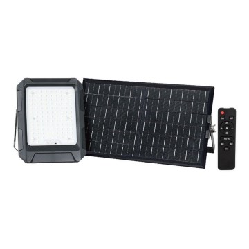 LED-aurinkokäyttöinen valonheitin LED/15W/3,7V IP65 4000K 12000 mAh musta + kaukosäädin