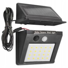 LED aurinkokenno seinävalaisin anturilla ja ulkoisella paneelilla LED/0,55W/3,7V IP65