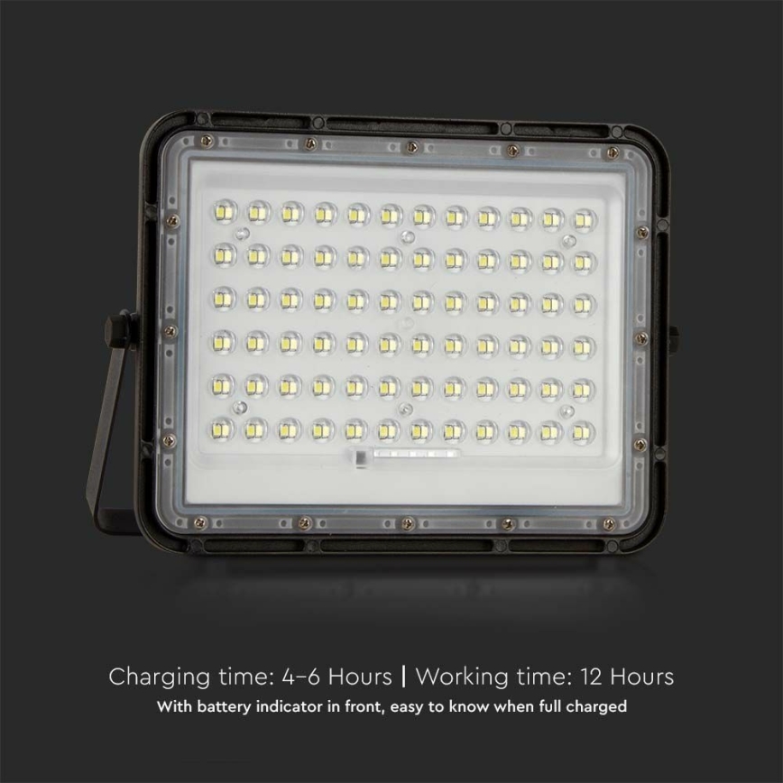 LED Ulkotila himmennettävä aurinko valonheitin LED/15W/3,2V IP65 4000K 12000 mAh musta + kauko-ohjaus