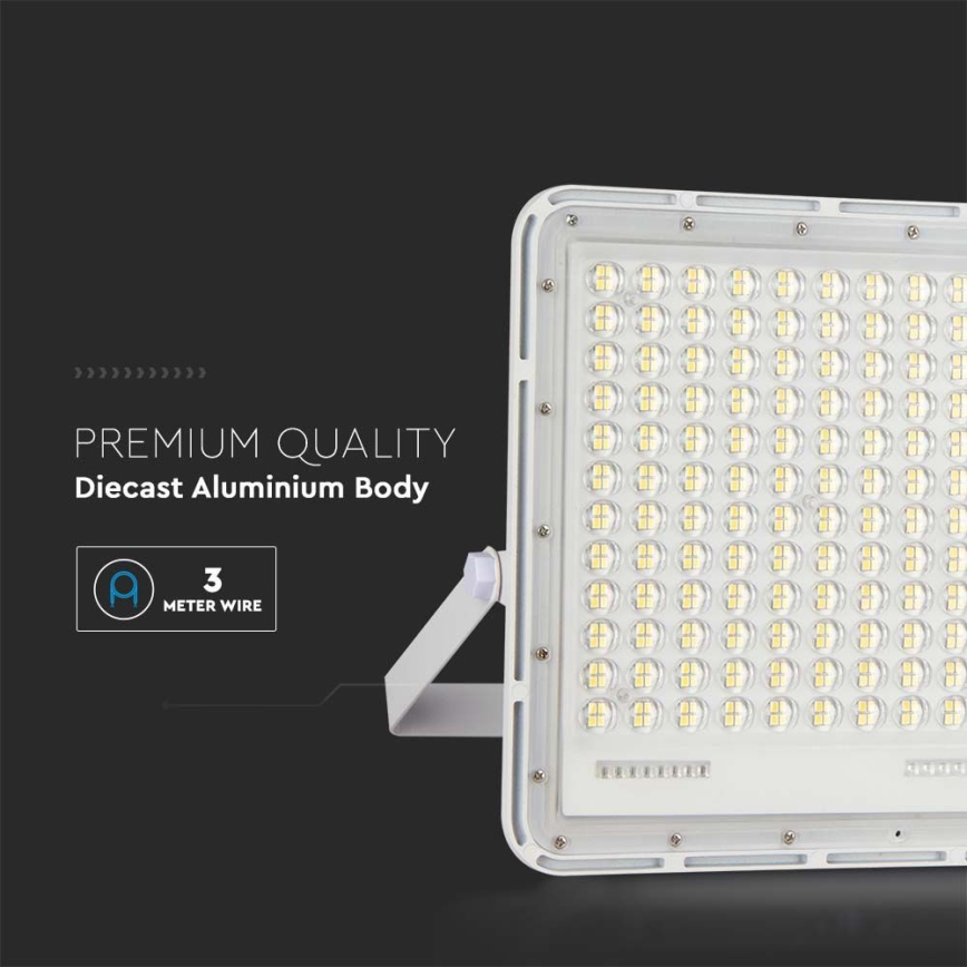 LED Aurinkokenno ulkovalonheitin LED/30W/3,2V 4000K valkoinen IP65 + kauko-ohjaus