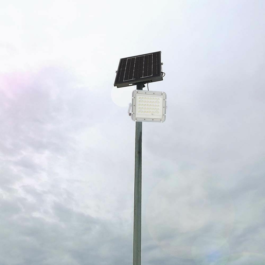 LED Ulkotila himmennettävä aurinko valonheitin LED/6W/3,2V IP65 4000K 5000 mAh valkoinen + kauko-ohjaus