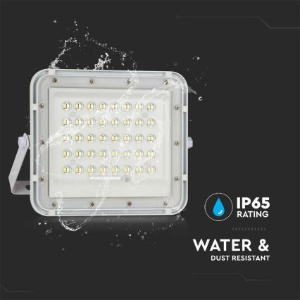 LED Ulkotila himmennettävä aurinko valonheitin LED/6W/3,2V IP65 4000K 5000 mAh valkoinen + kauko-ohjaus