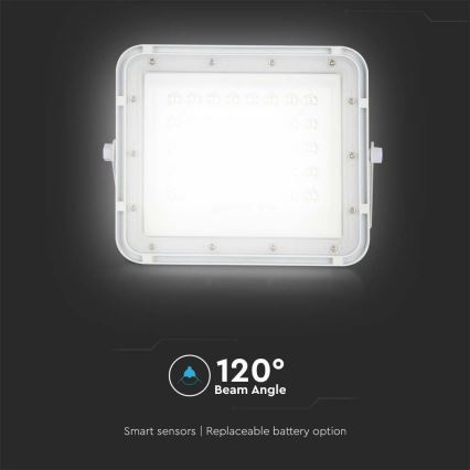 LED Ulkotila himmennettävä aurinko valonheitin LED/6W/3,2V IP65 4000K 5000 mAh valkoinen + kauko-ohjaus