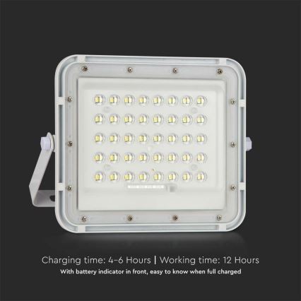 LED Ulkotila himmennettävä aurinko valonheitin LED/6W/3,2V IP65 6400K 5000 mAh valkoinen + kauko-ohjaus