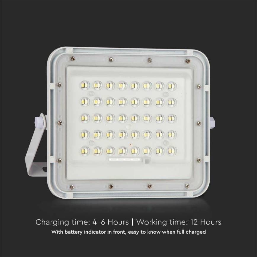 LED Ulkotila himmennettävä aurinko valonheitin LED/6W/3,2V IP65 6400K 5000 mAh valkoinen + kauko-ohjaus