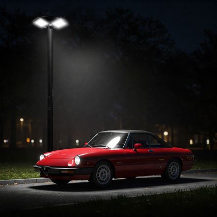 LED Himmennettävä aurinkokennoinen katulamppu anturilla LED/15W/6V 11000 mAh 6500K IP65 musta + kauko-ohjaus