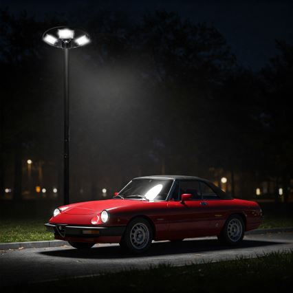 LED Himmennettävä aurinkokennoinen katulamppu anturilla LED/22W/6V 18000 mAh 6500K IP65 musta + kauko-ohjaus