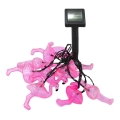 LED aurinkokennokoristevalosarja 10xLED/1,2V 300 mAh 3,8 m IP44 flamingo