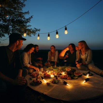 LED-aurinkokennolla ladattava valaisin LUMINA LUMO LED/USB 300 mAh musta