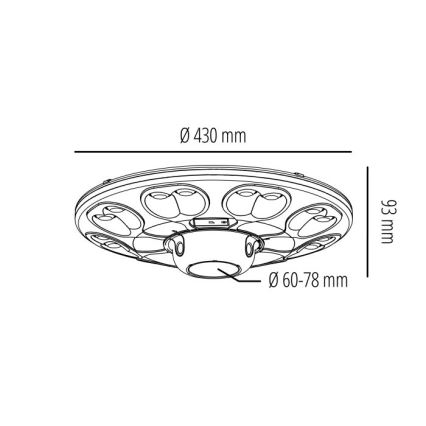 LED-aurinkokatuvalaisin anturilla LUVIA LED/15W/3,2V 4000K IP54 5400 mAh + kaukosäädin