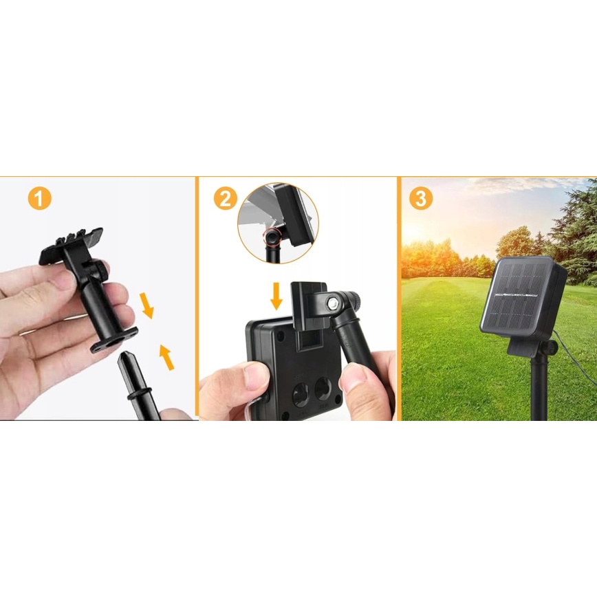 LED-aurinkokennolla toimiva koristevaloketju 30 LED/8 toimintoa 500 mAh 6,5 m IP67 lämmin valkoinen