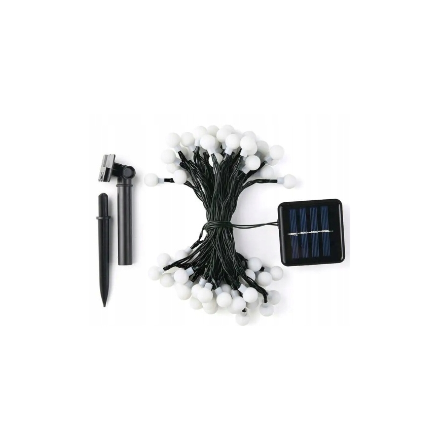 LED-aurinkokennolla toimiva koristevalosarja 30xLED/8 toimintoa 500 mAh 6,5 m IP67 lämmin valkoinen