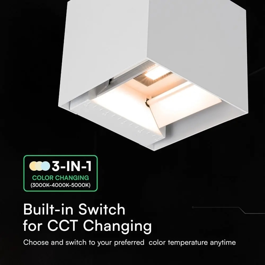 LED-aurinkokäyttöinen seinävalaisin anturilla LED/9W/3,7V 3000/4000/5000K IP65 2600 mAh valkoinen