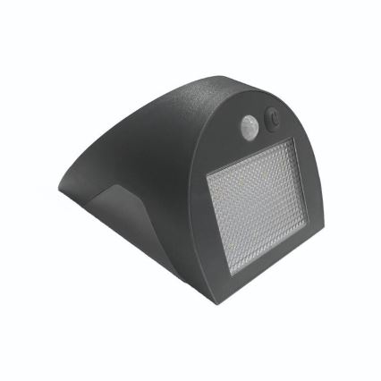 LED-aurinkokäyttöinen seinävalaisin anturilla LED/3W/3,7V 3000/4000K 1200 mAh IP54 antrasiitti