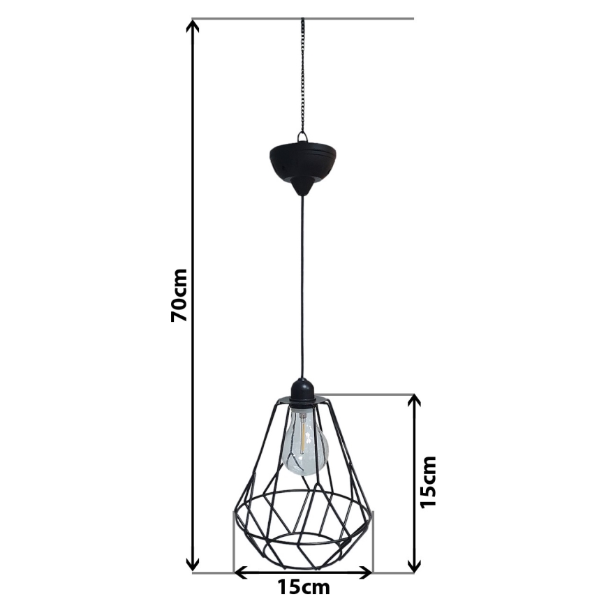 LED aurinkokennovalaisin narulla KATTY 1,2V 300 mAh IP44