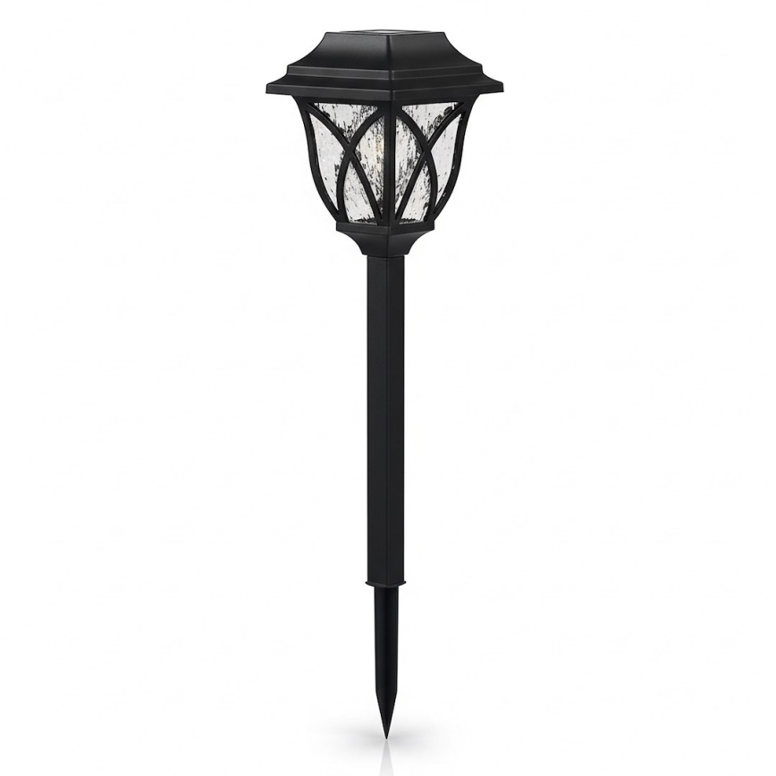 LED-aurinkokennovalaisin LAWN LED/1,2 V 100 mAh 3000 K 44 cm IP44 musta