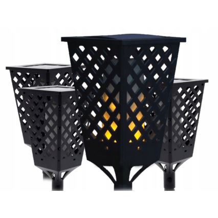 LED aurinkokennovalo anturilla LED/0,6W/5,5V IP65 2000 mAh 107 cm musta