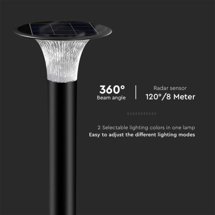 LED aurinkokennovalo anturilla LED/15W/3,2V 4000K/6000K IP65 6000 mAh