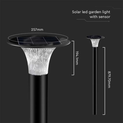 LED aurinkokennovalo anturilla LED/15W/3,2V 4000K/6000K IP65 6000 mAh