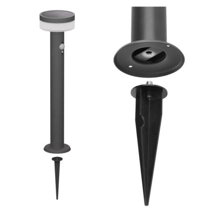 LED aurinkokennovalo sensorilla LED/2W/3,7V 1200 mAh IP44 80 cm