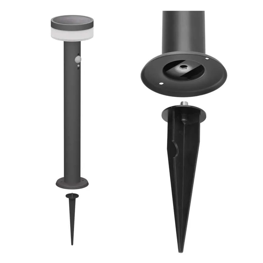 LED aurinkokennovalo sensorilla LED/2W/3,7V 1200 mAh IP44 80 cm