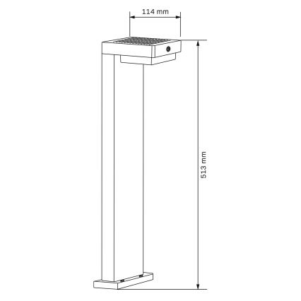 LED aurinkokennovalo anturilla MALI LED/4,5W/3,7V 2000 mAh IP44 musta