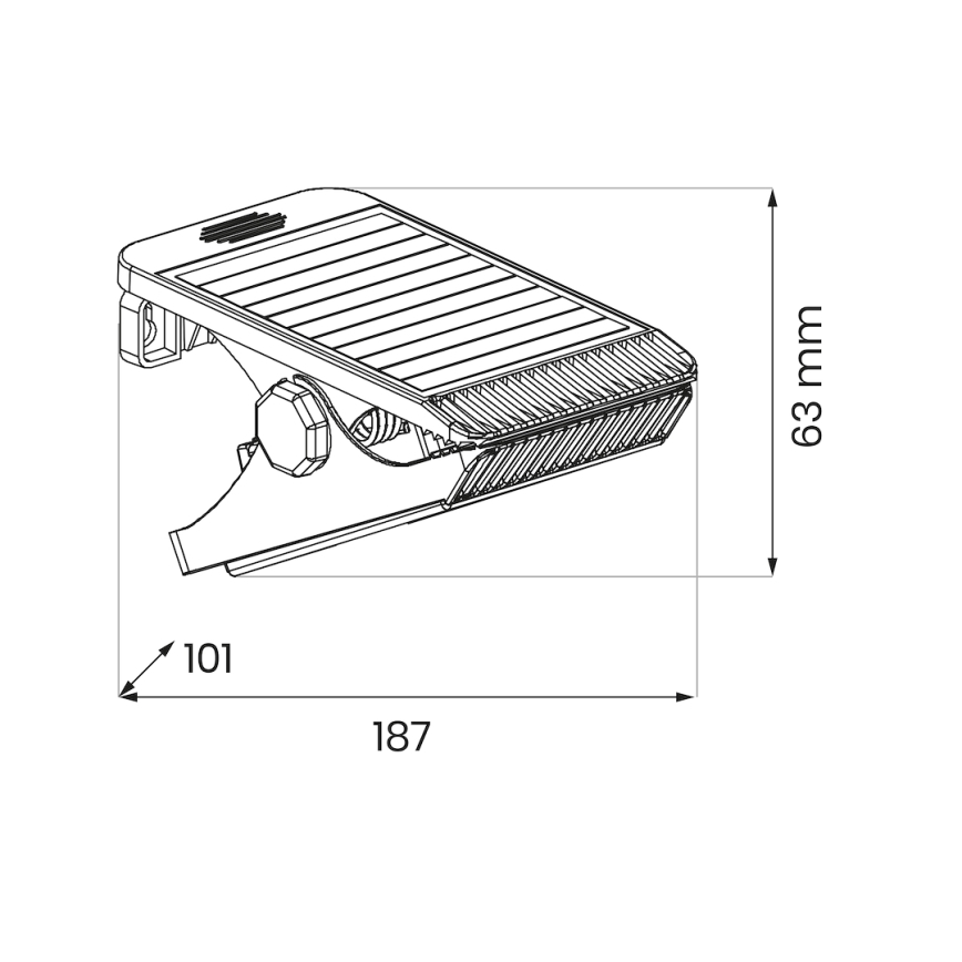 LED aurinkokennovalo liiketunnistimella ja hämäräkytkimellä CLIPS LED/4W/1200 mAh 3,7V IP44 musta