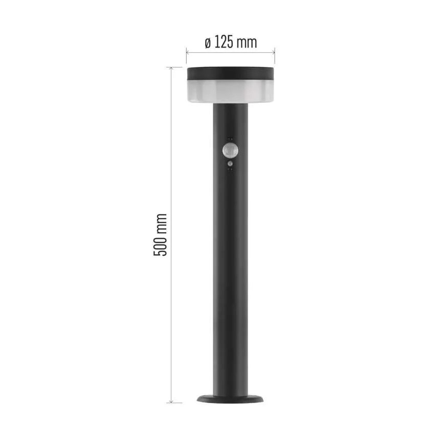 LED aurinkokennovalo anturilla LED/2W/3,7V 1200 mAh IP44 50 cm