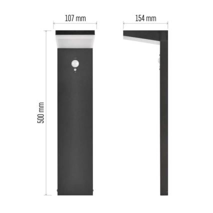 LED aurinkokennovalo anturilla LED/4,4W/3,7V 2200 mAh IP44