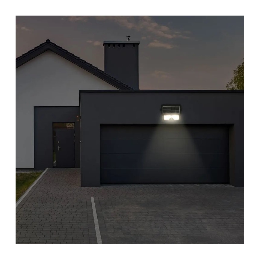 LED aurinkokennovalo liiketunnistimella LED/5W/3,7V IP65 4000K 3000 mAh