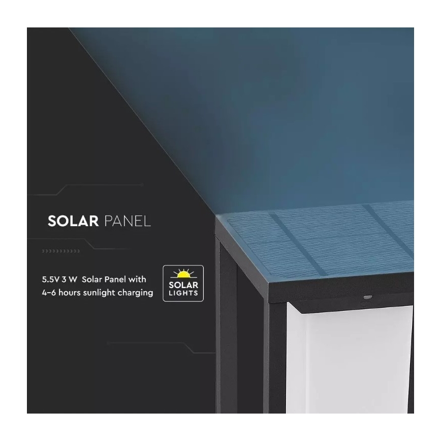 LED aurinkokennovalo anturilla SAMSUNG CHIP LED/2W/3,7V IP65 2600 mAh